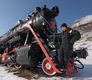 The author of the article on a steam locomotive